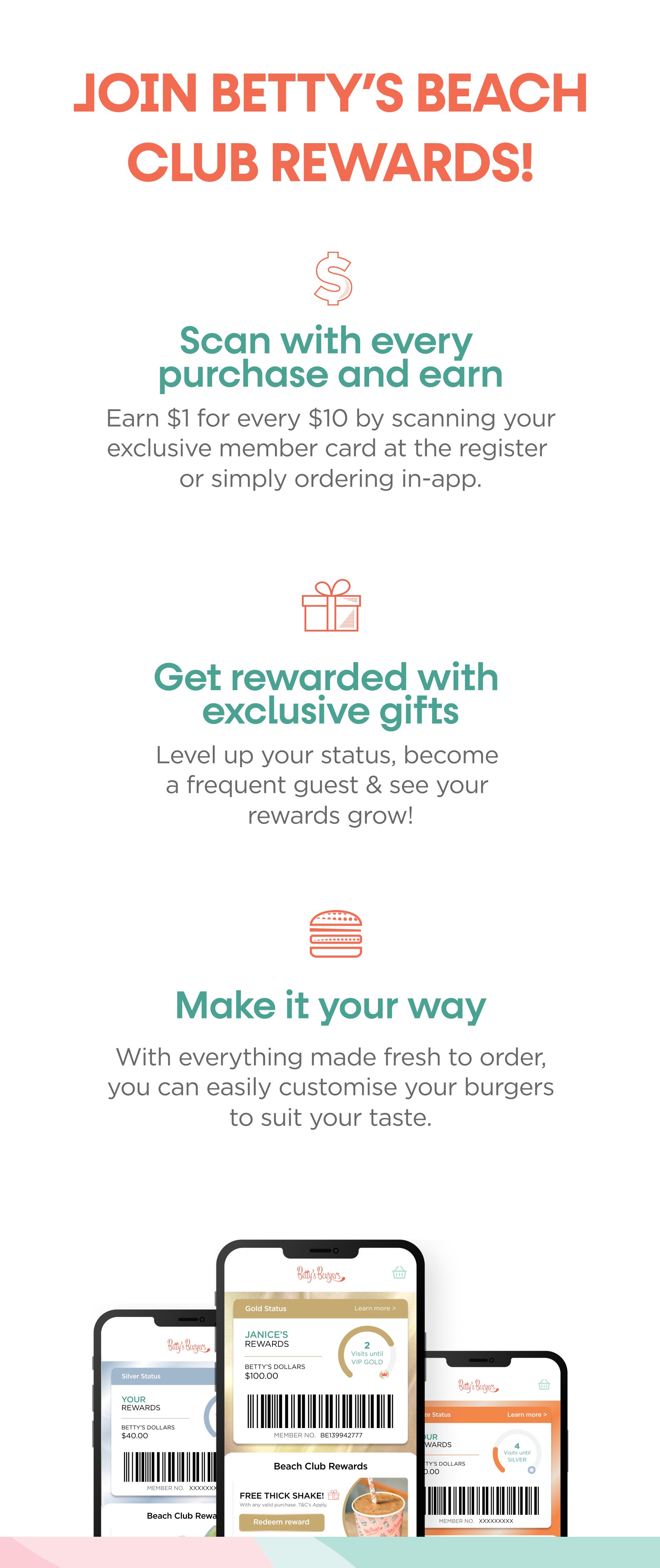 Join Betty’s Beach Club Rewards!