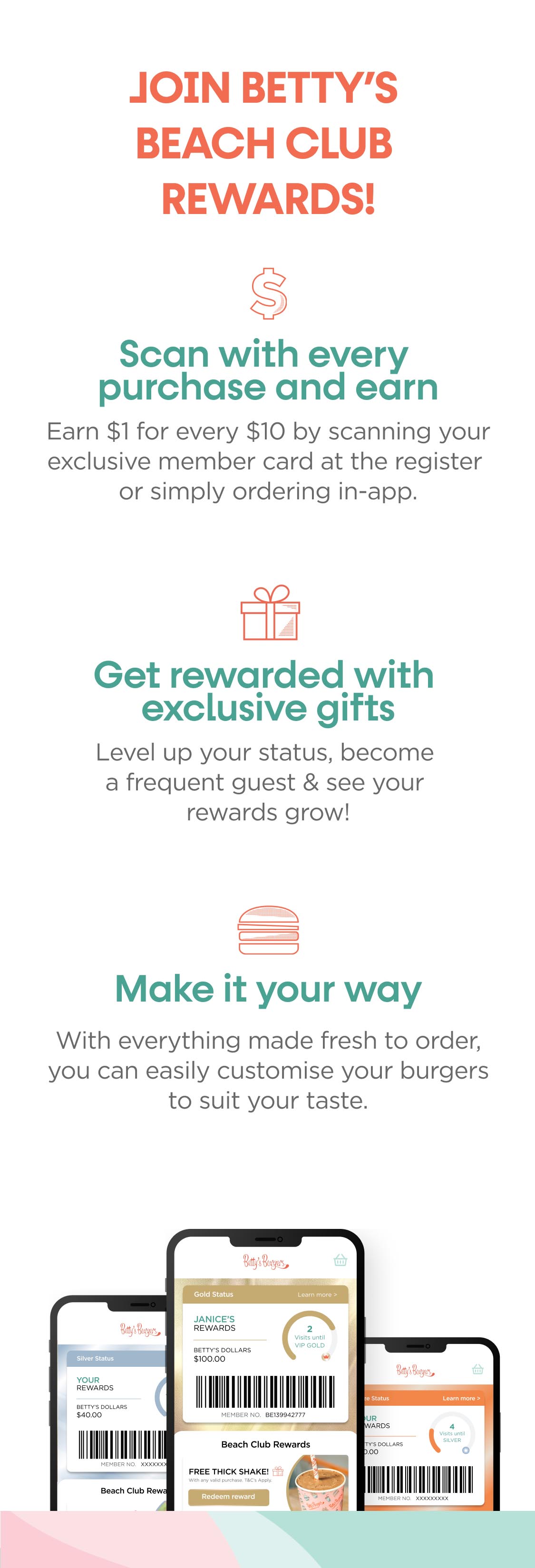Join Betty’s Beach Club Rewards!